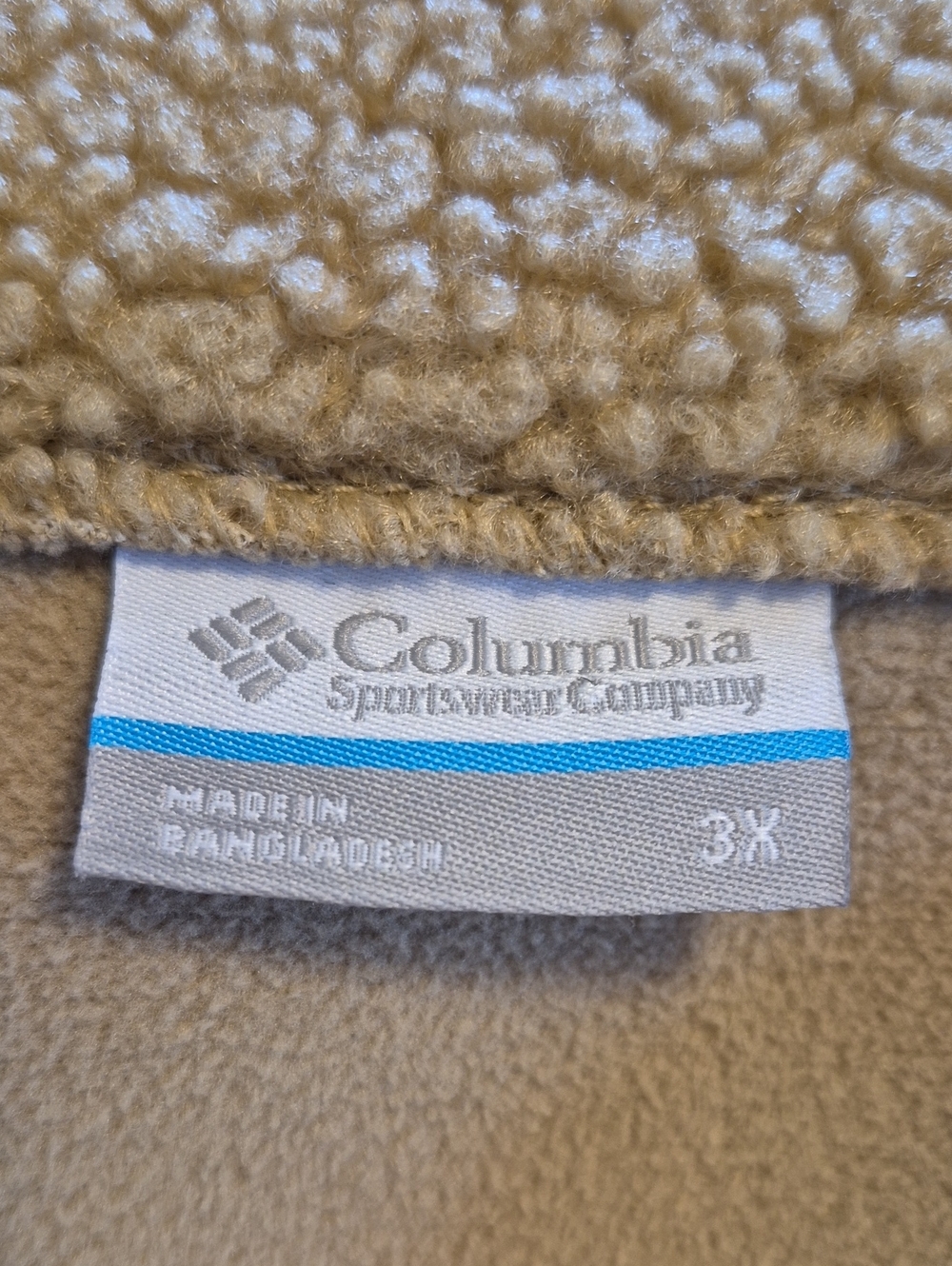 Columbia Women's Beige Teddy Fleece Coat with Funnel Collar - 3X - Picture 7 of 9